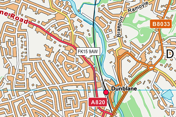 FK15 9AW map - OS VectorMap District (Ordnance Survey)