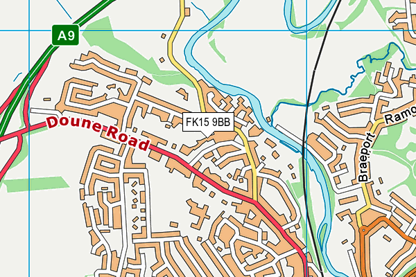 FK15 9BB map - OS VectorMap District (Ordnance Survey)