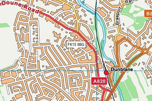 FK15 9BG map - OS VectorMap District (Ordnance Survey)