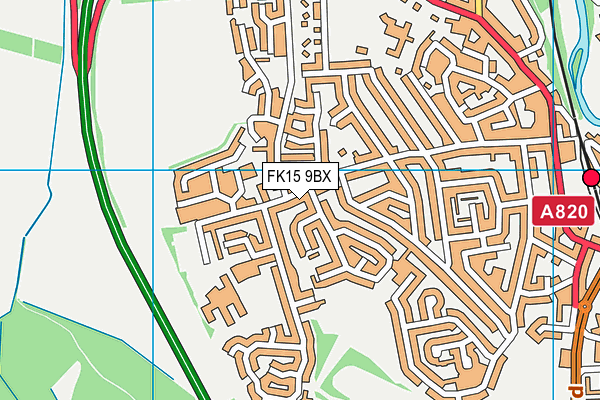 FK15 9BX map - OS VectorMap District (Ordnance Survey)