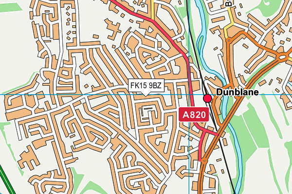 FK15 9BZ map - OS VectorMap District (Ordnance Survey)