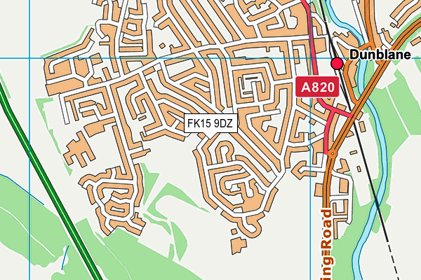 FK15 9DZ map - OS VectorMap District (Ordnance Survey)