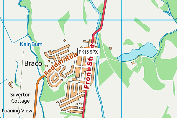 FK15 9PX map - OS VectorMap District (Ordnance Survey)