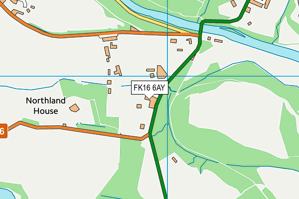 FK16 6AY map - OS VectorMap District (Ordnance Survey)