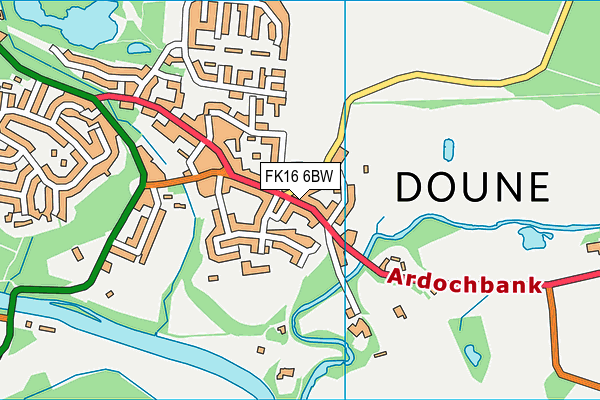 FK16 6BW map - OS VectorMap District (Ordnance Survey)