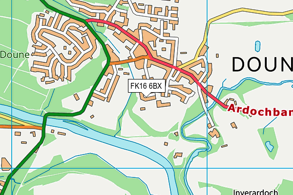 FK16 6BX map - OS VectorMap District (Ordnance Survey)