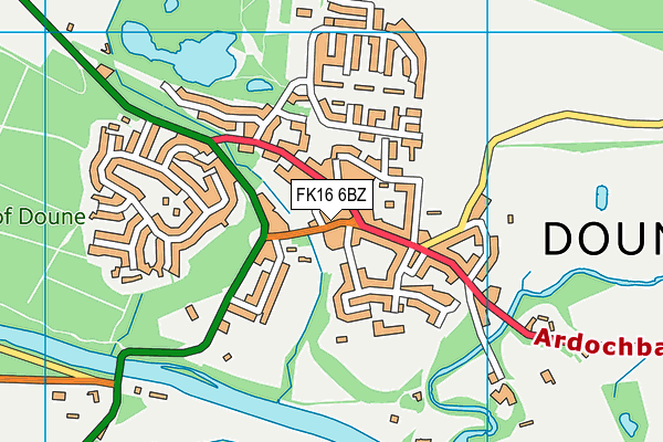 FK16 6BZ map - OS VectorMap District (Ordnance Survey)