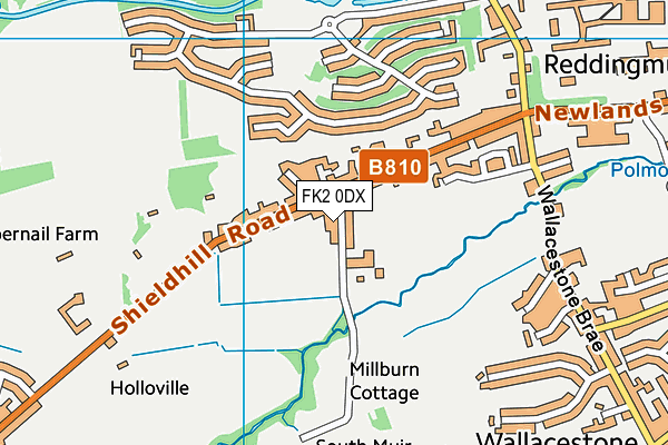 FK2 0DX map - OS VectorMap District (Ordnance Survey)