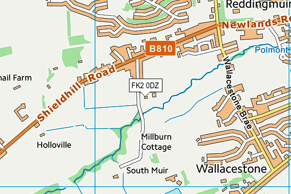 FK2 0DZ map - OS VectorMap District (Ordnance Survey)