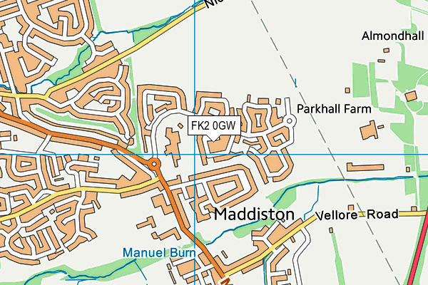 FK2 0GW map - OS VectorMap District (Ordnance Survey)