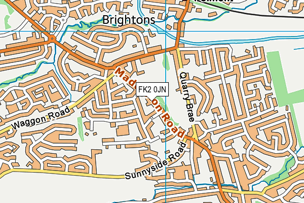 FK2 0JN map - OS VectorMap District (Ordnance Survey)