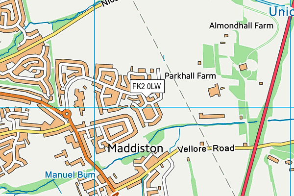 FK2 0LW map - OS VectorMap District (Ordnance Survey)