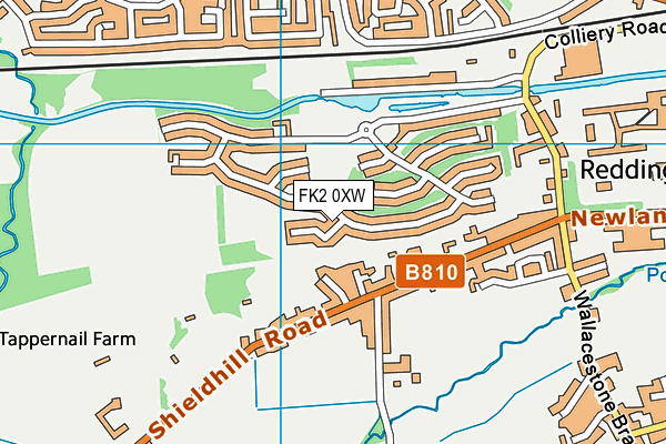 FK2 0XW map - OS VectorMap District (Ordnance Survey)
