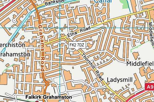 FK2 7DZ map - OS VectorMap District (Ordnance Survey)