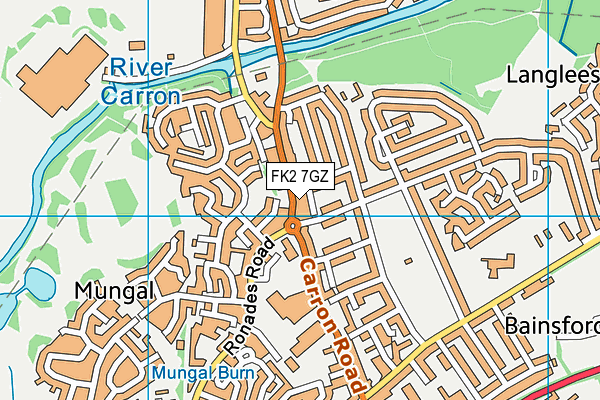 FK2 7GZ map - OS VectorMap District (Ordnance Survey)