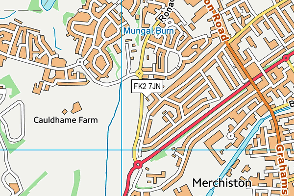 FK2 7JN map - OS VectorMap District (Ordnance Survey)
