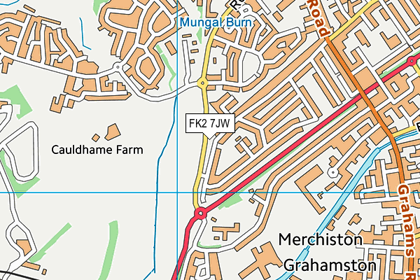 FK2 7JW map - OS VectorMap District (Ordnance Survey)