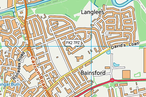 FK2 7PZ map - OS VectorMap District (Ordnance Survey)