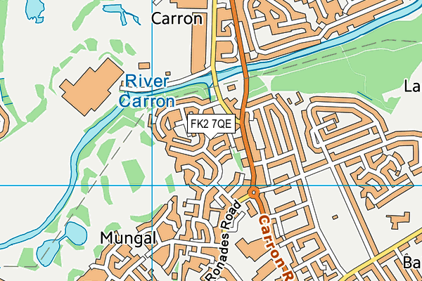 FK2 7QE map - OS VectorMap District (Ordnance Survey)