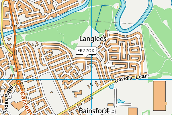 FK2 7QX map - OS VectorMap District (Ordnance Survey)