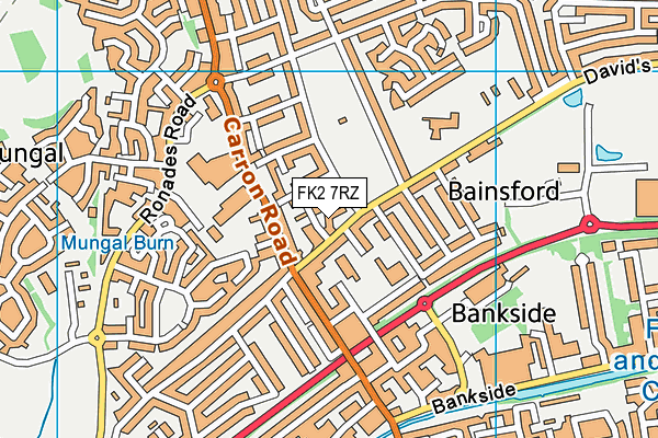 FK2 7RZ map - OS VectorMap District (Ordnance Survey)