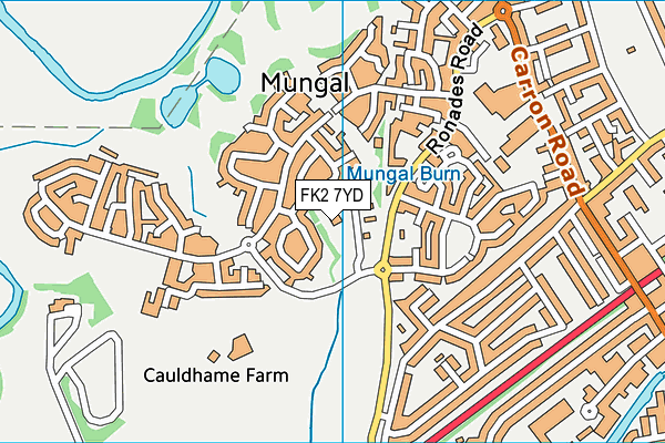 FK2 7YD map - OS VectorMap District (Ordnance Survey)