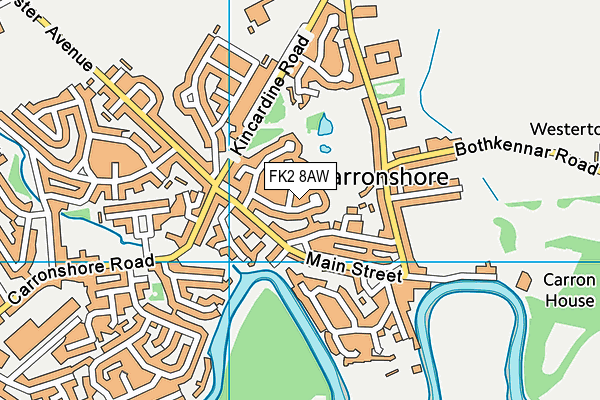 FK2 8AW map - OS VectorMap District (Ordnance Survey)