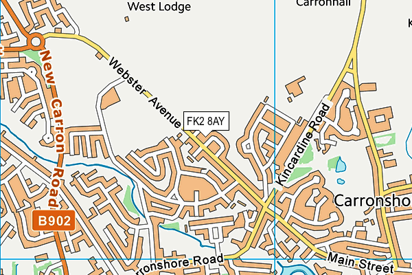 FK2 8AY map - OS VectorMap District (Ordnance Survey)