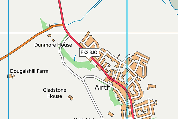 FK2 8JQ map - OS VectorMap District (Ordnance Survey)