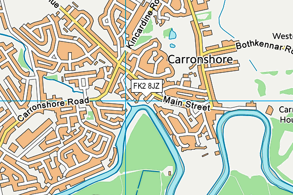 FK2 8JZ map - OS VectorMap District (Ordnance Survey)