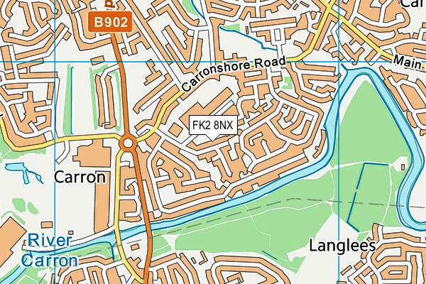 FK2 8NX map - OS VectorMap District (Ordnance Survey)