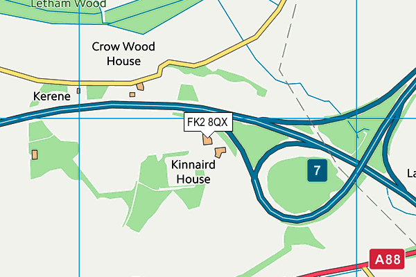 FK2 8QX map - OS VectorMap District (Ordnance Survey)