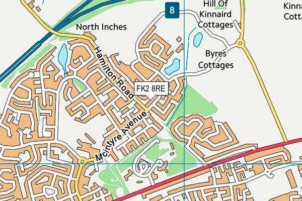 FK2 8RE map - OS VectorMap District (Ordnance Survey)