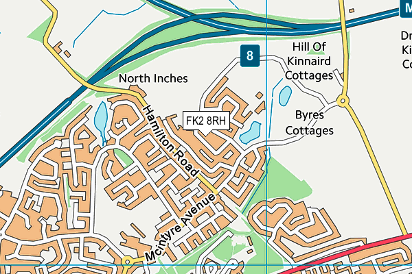 FK2 8RH map - OS VectorMap District (Ordnance Survey)