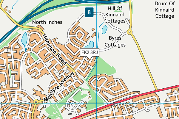 FK2 8RJ map - OS VectorMap District (Ordnance Survey)