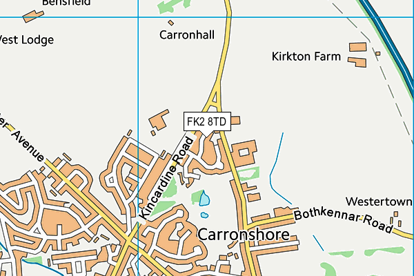 FK2 8TD map - OS VectorMap District (Ordnance Survey)