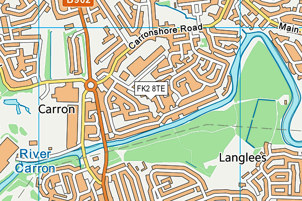 FK2 8TE map - OS VectorMap District (Ordnance Survey)