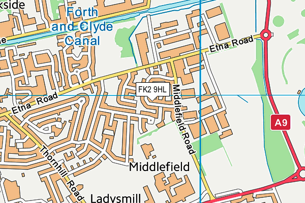 FK2 9HL map - OS VectorMap District (Ordnance Survey)