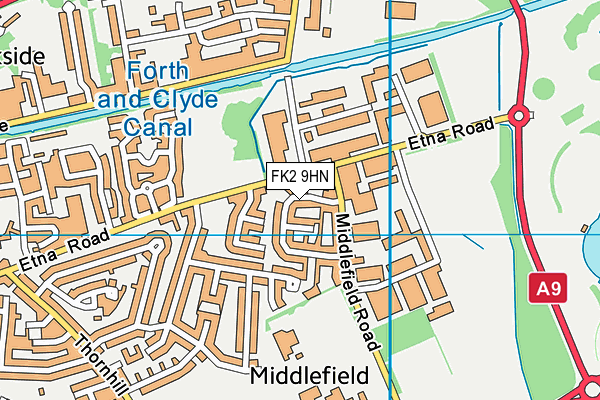 FK2 9HN map - OS VectorMap District (Ordnance Survey)