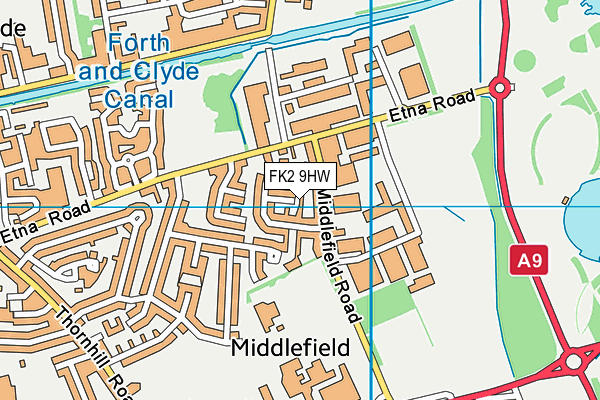 FK2 9HW map - OS VectorMap District (Ordnance Survey)