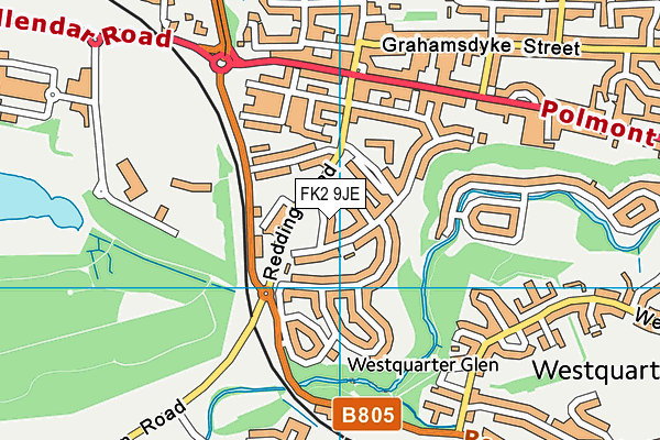 FK2 9JE map - OS VectorMap District (Ordnance Survey)