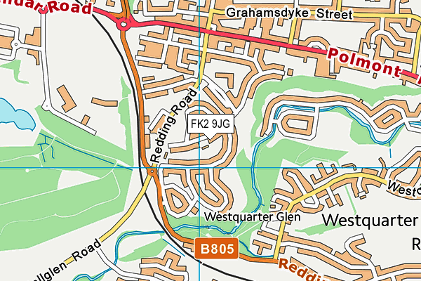 FK2 9JG map - OS VectorMap District (Ordnance Survey)