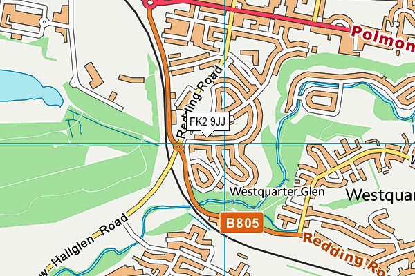 FK2 9JJ map - OS VectorMap District (Ordnance Survey)