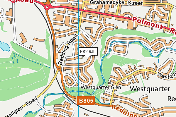 FK2 9JL map - OS VectorMap District (Ordnance Survey)
