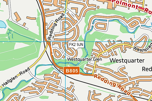 FK2 9JN map - OS VectorMap District (Ordnance Survey)