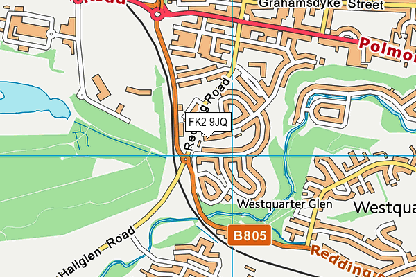 FK2 9JQ map - OS VectorMap District (Ordnance Survey)