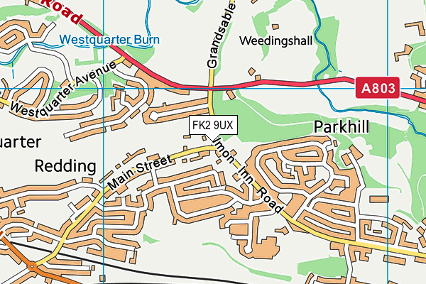 FK2 9UX map - OS VectorMap District (Ordnance Survey)