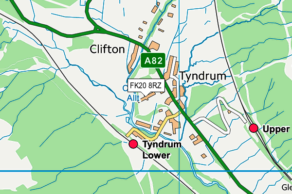 FK20 8RZ map - OS VectorMap District (Ordnance Survey)