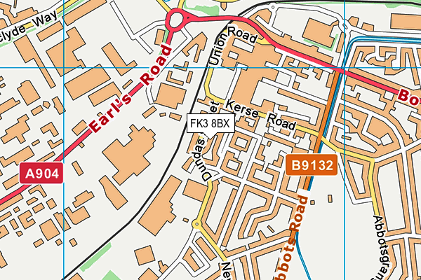 FK3 8BX map - OS VectorMap District (Ordnance Survey)