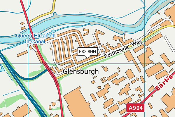 FK3 8HN map - OS VectorMap District (Ordnance Survey)